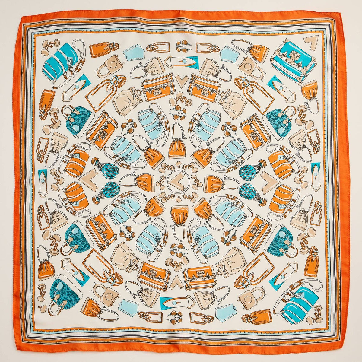 Final Sale-Handbag Motif Square Scarf