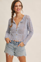 Final Sale-Cardigan W/Scallop Hem