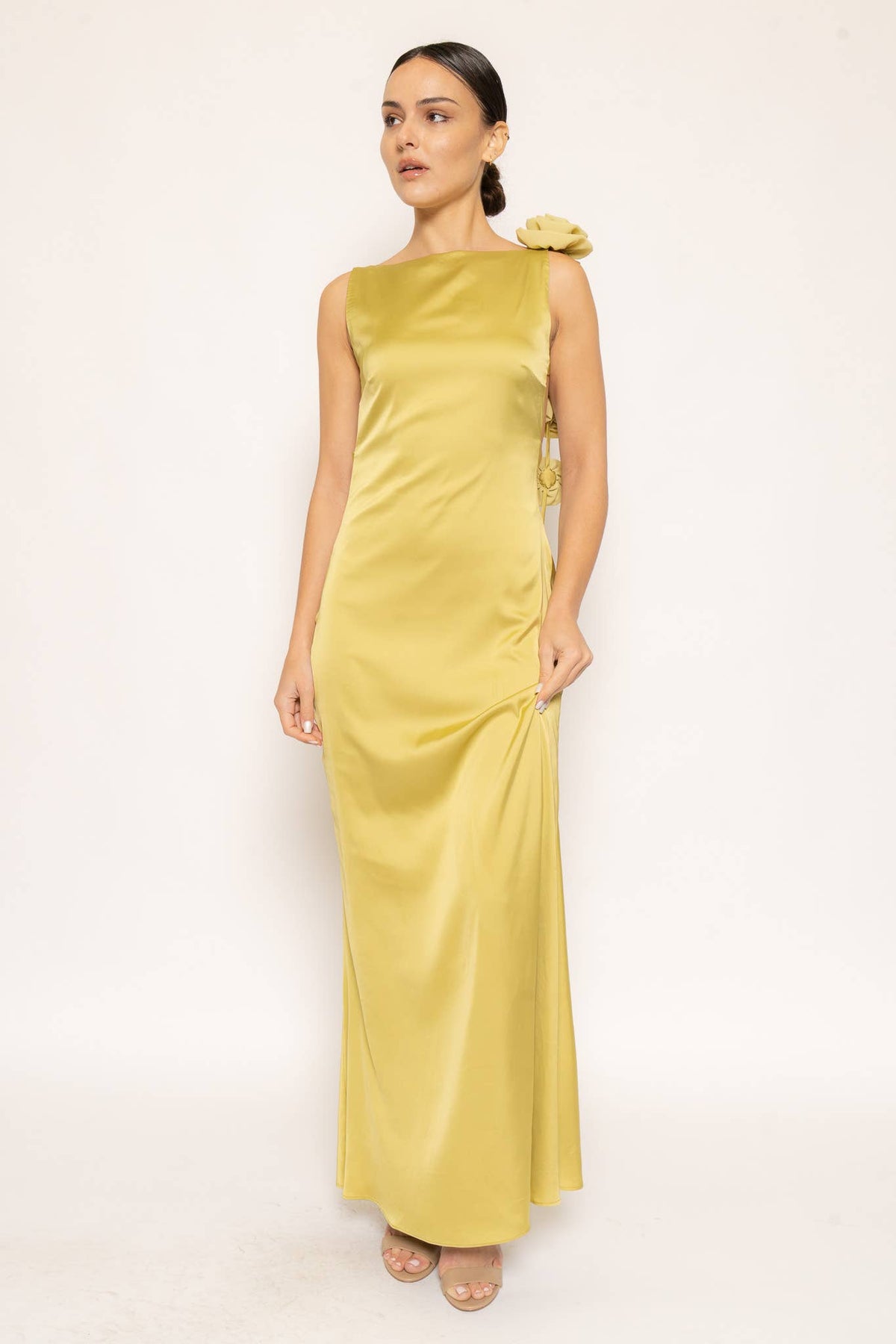 Backless Rose Maxi Dress