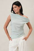 Final Sale-Draped One Shoulder Top