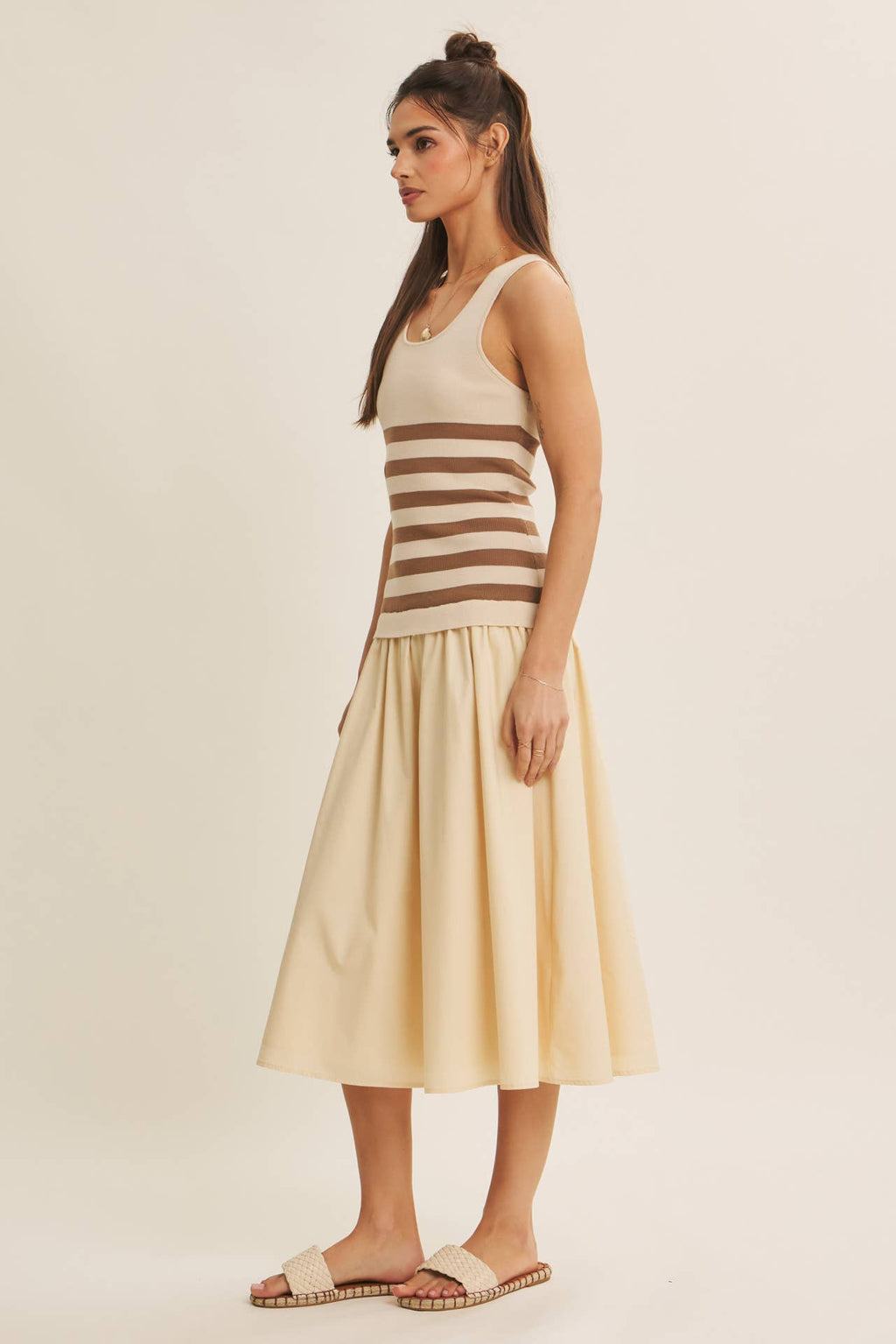 Striped Sweater Midi Dress
