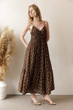 Ditsy Floral Button-Front Maxi Dress