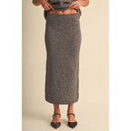 Brushed Knit Midi Skirt