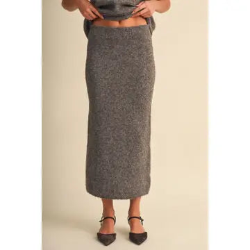 Brushed Knit Midi Skirt