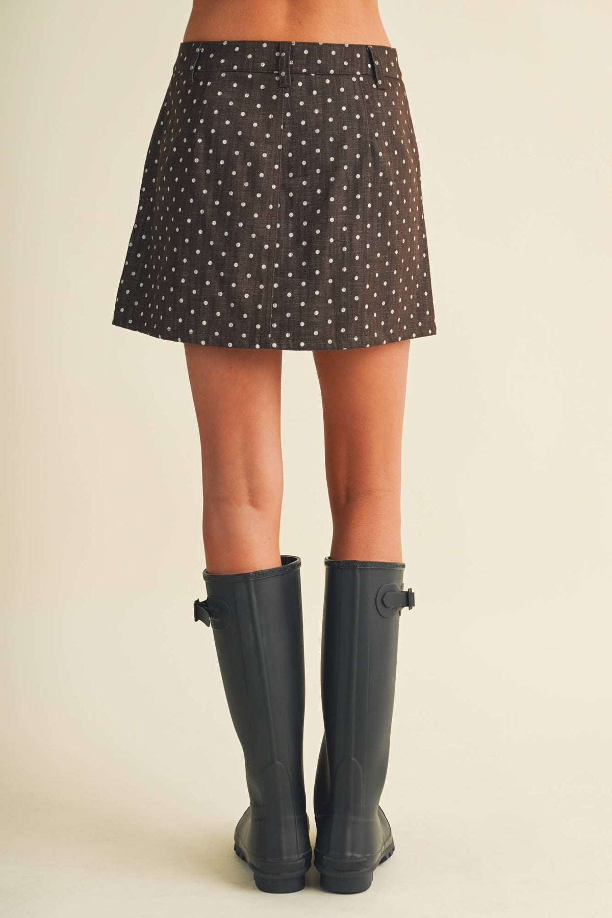 Final Sale-A-Line Polka Dot Utility Skort