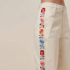 Final Sale-Floral Embroidered Pants