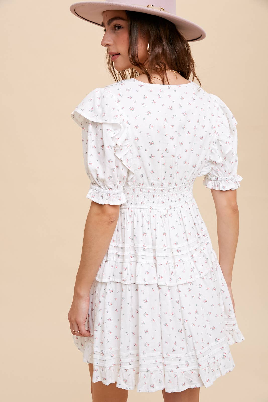 FInal Sale-Tiered Floral Mini Dress