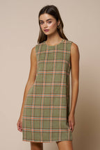 Plaid Mini Shift Dress