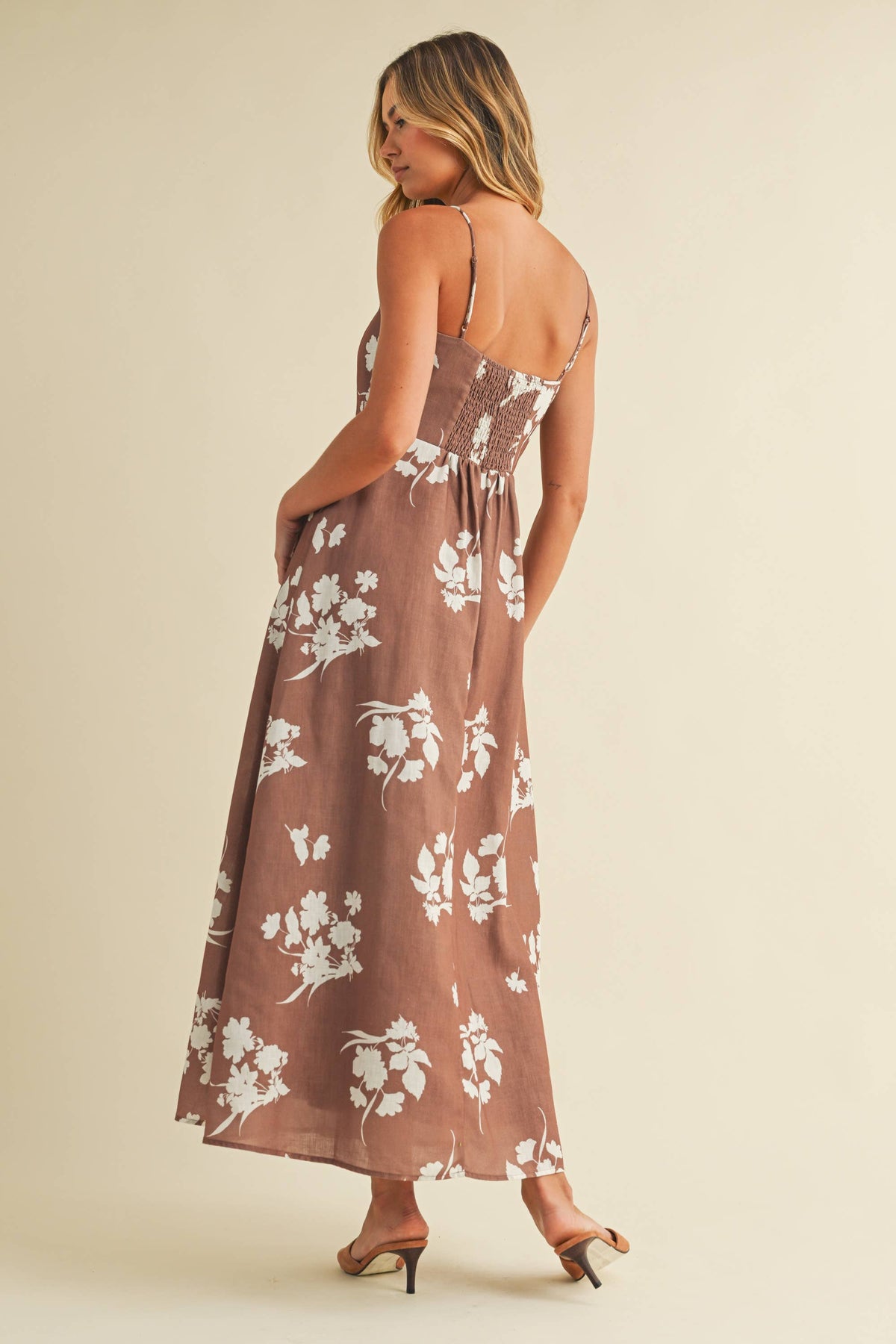 Final Sale-Floral A-Line Midi Dress