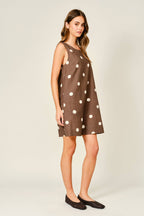 Final Sale-Linen Dot Mini Dress