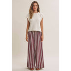 Vertical Stripe Wide-Leg Pants