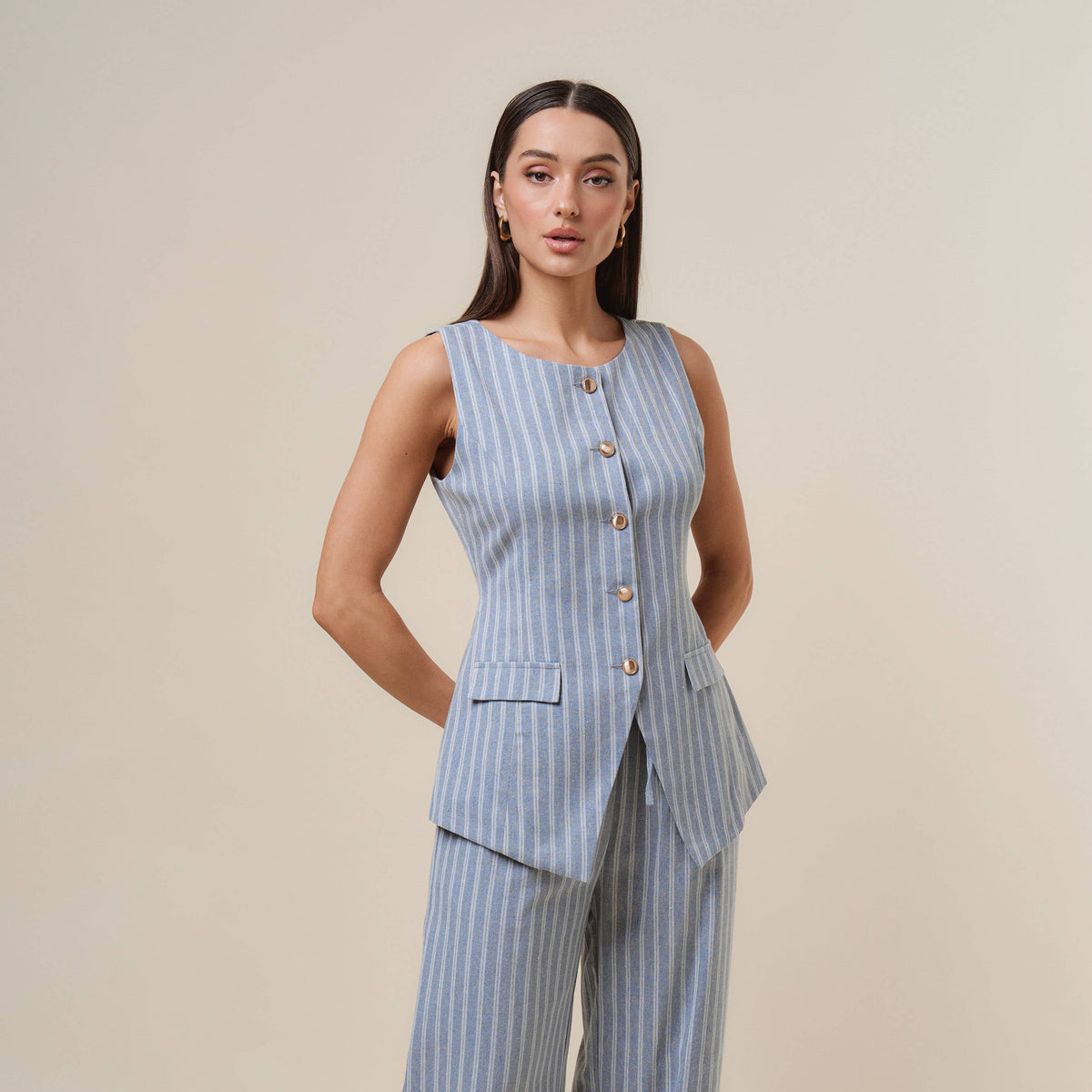 Final Sale-Striped Vest