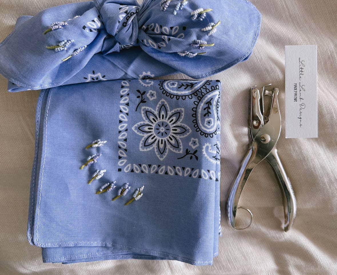 Final Sale- Embroidered Lavender Purple Bandana
