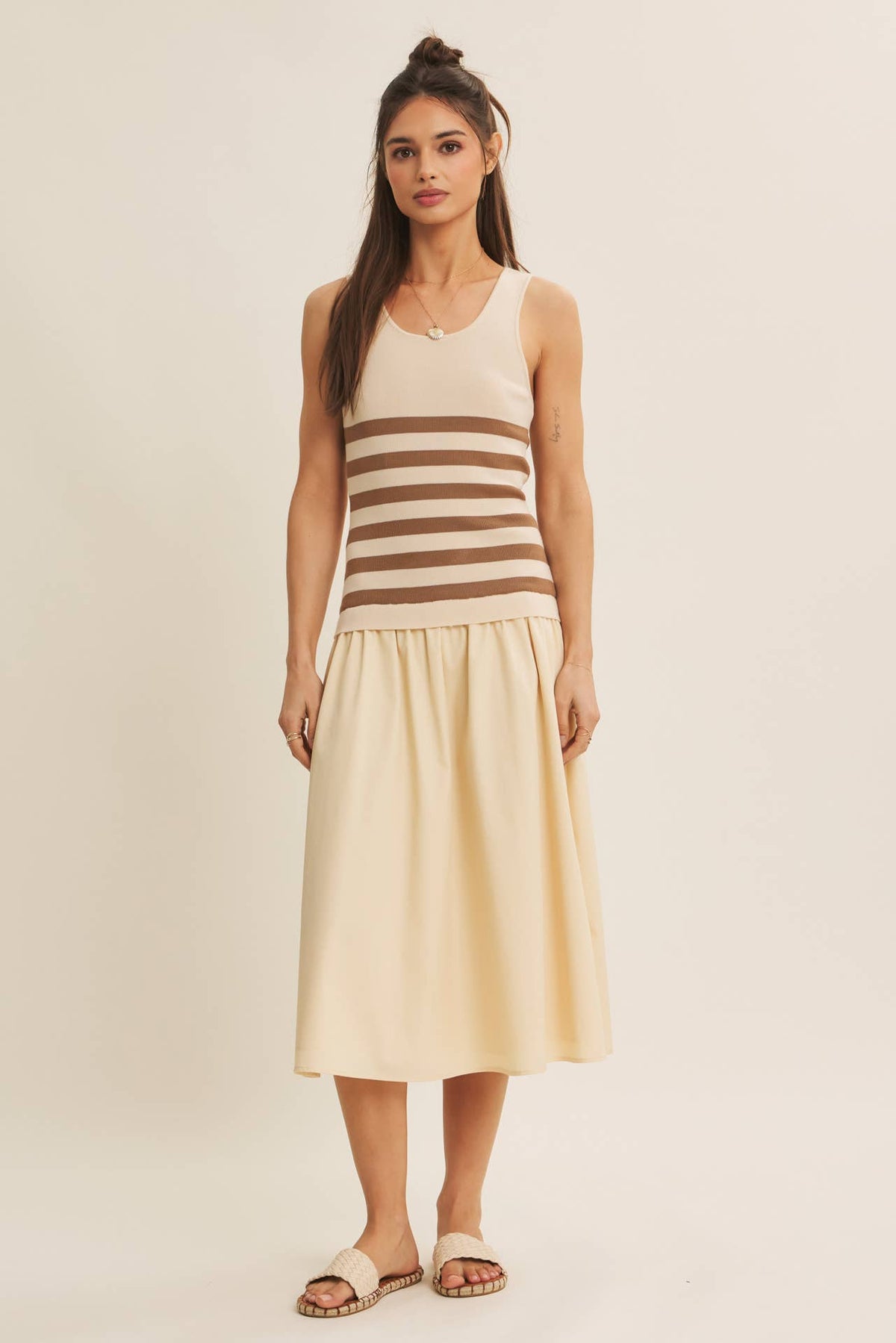 Striped Sweater Midi Dress