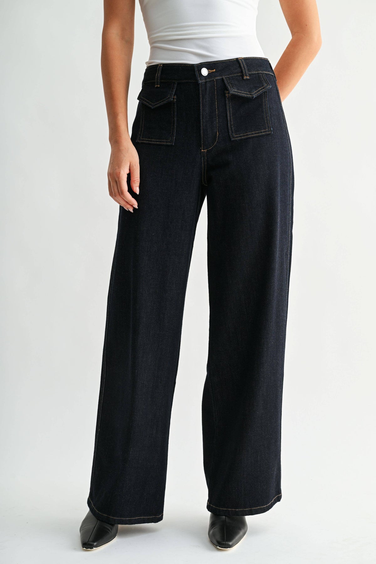 Flap Patch Pocket Wide Leg