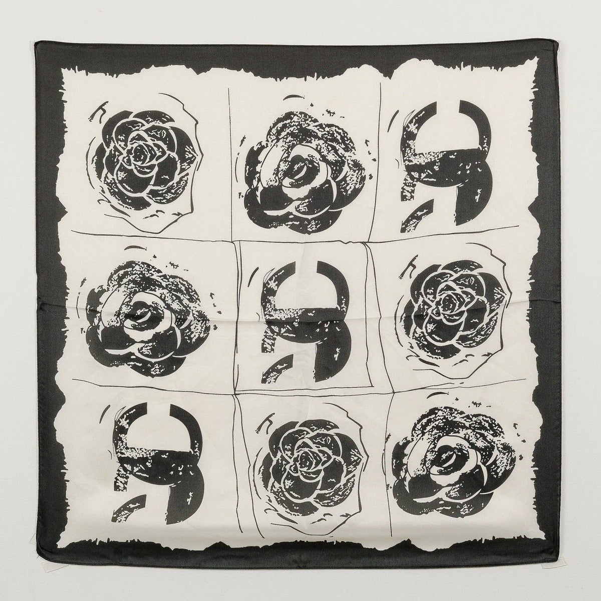 Final Sale-Abstract Floral and Horseshoe Scarf