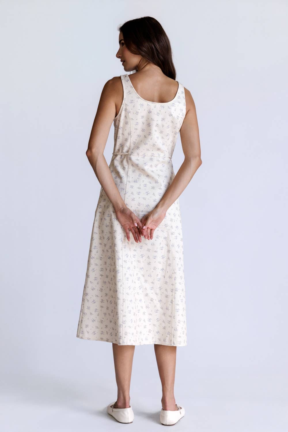 Floral Denim Midi Dress