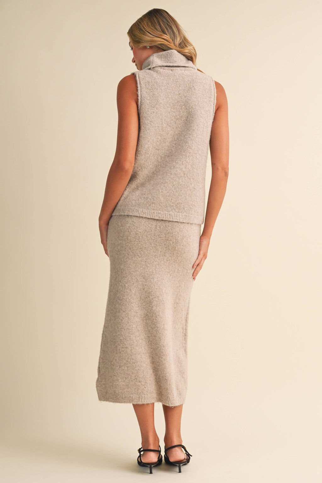 Brushed Knit Turtle Neck Tank