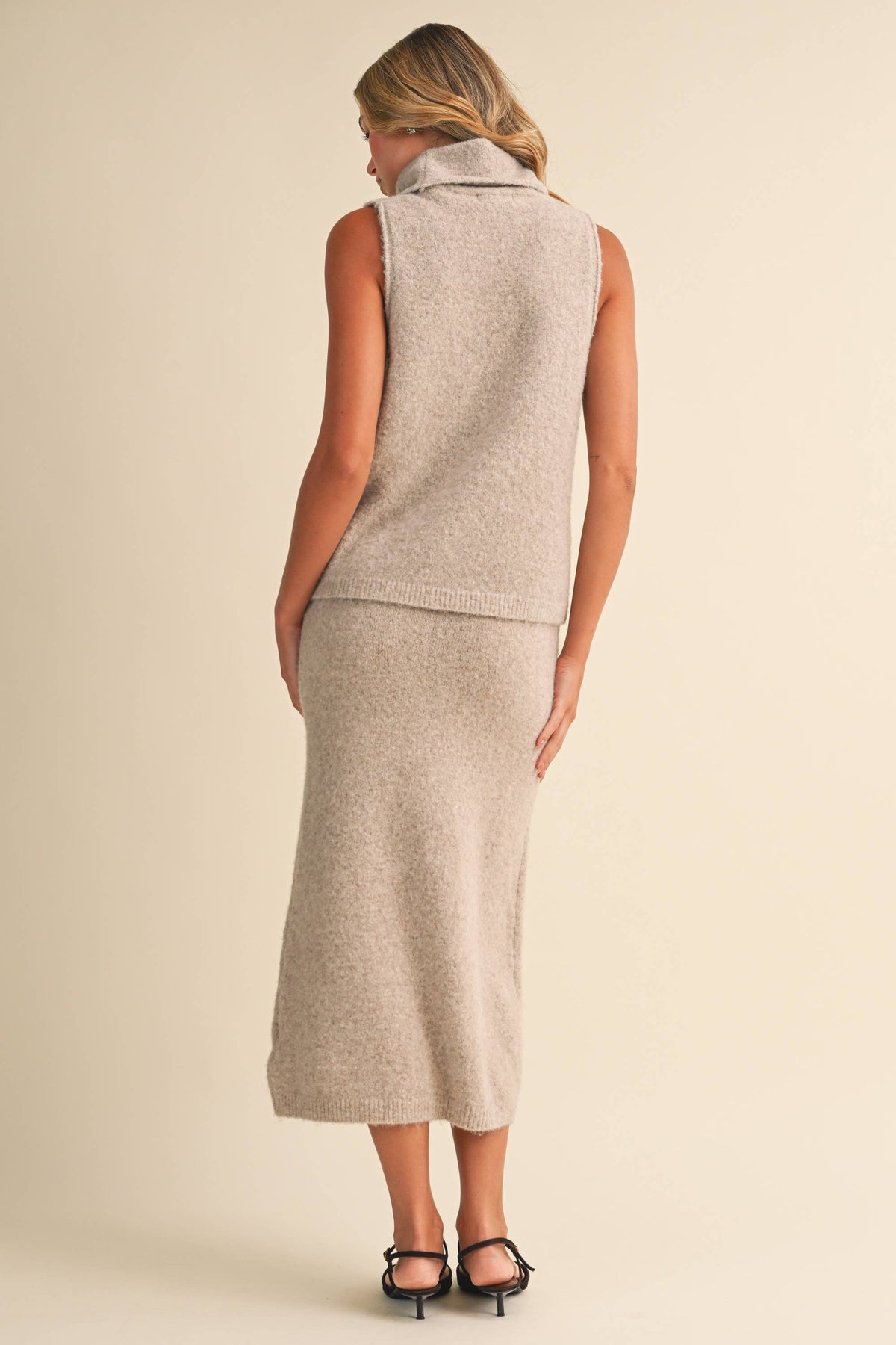 Brushed Knit Turtle Neck Tank