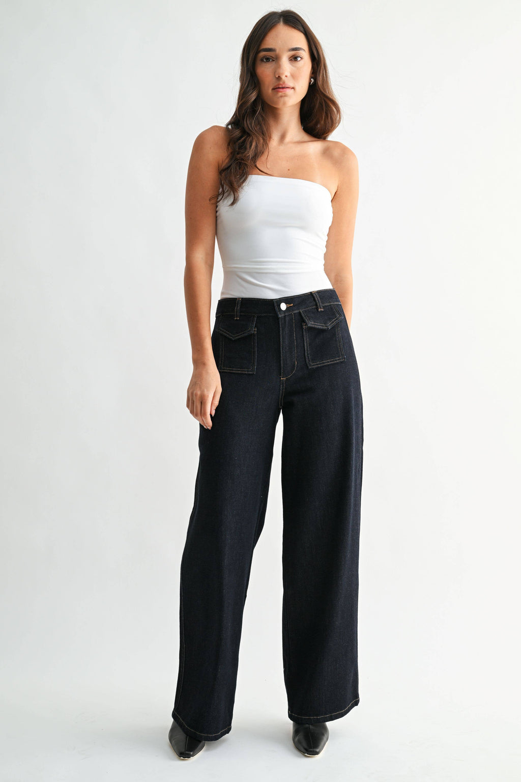 Flap Patch Pocket Wide Leg