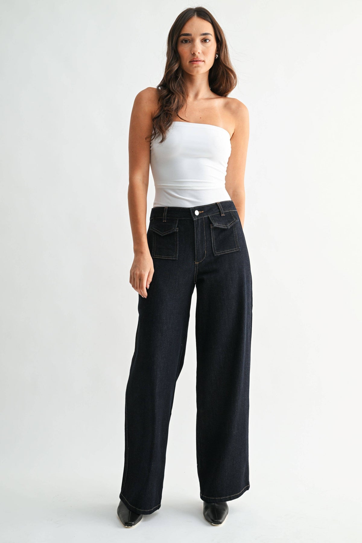 Flap Patch Pocket Wide Leg