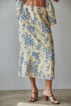 Final Sale-Floral Print Midi Skirt