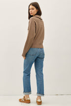 Final Sale-Zip Up Sweater Jacket