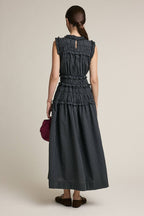 Green Grey Plaid Maxi Dress