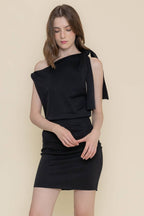 Final Sale-Tied Shoulder Mini Dress