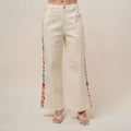 Final Sale-Floral Embroidered Pants