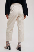 FInal Sale-High-Rise Button Front Ankle Pant