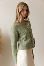Pointelle Bobble Knit Cardigan