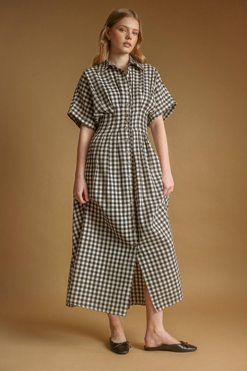 Gingham Button Down Dress