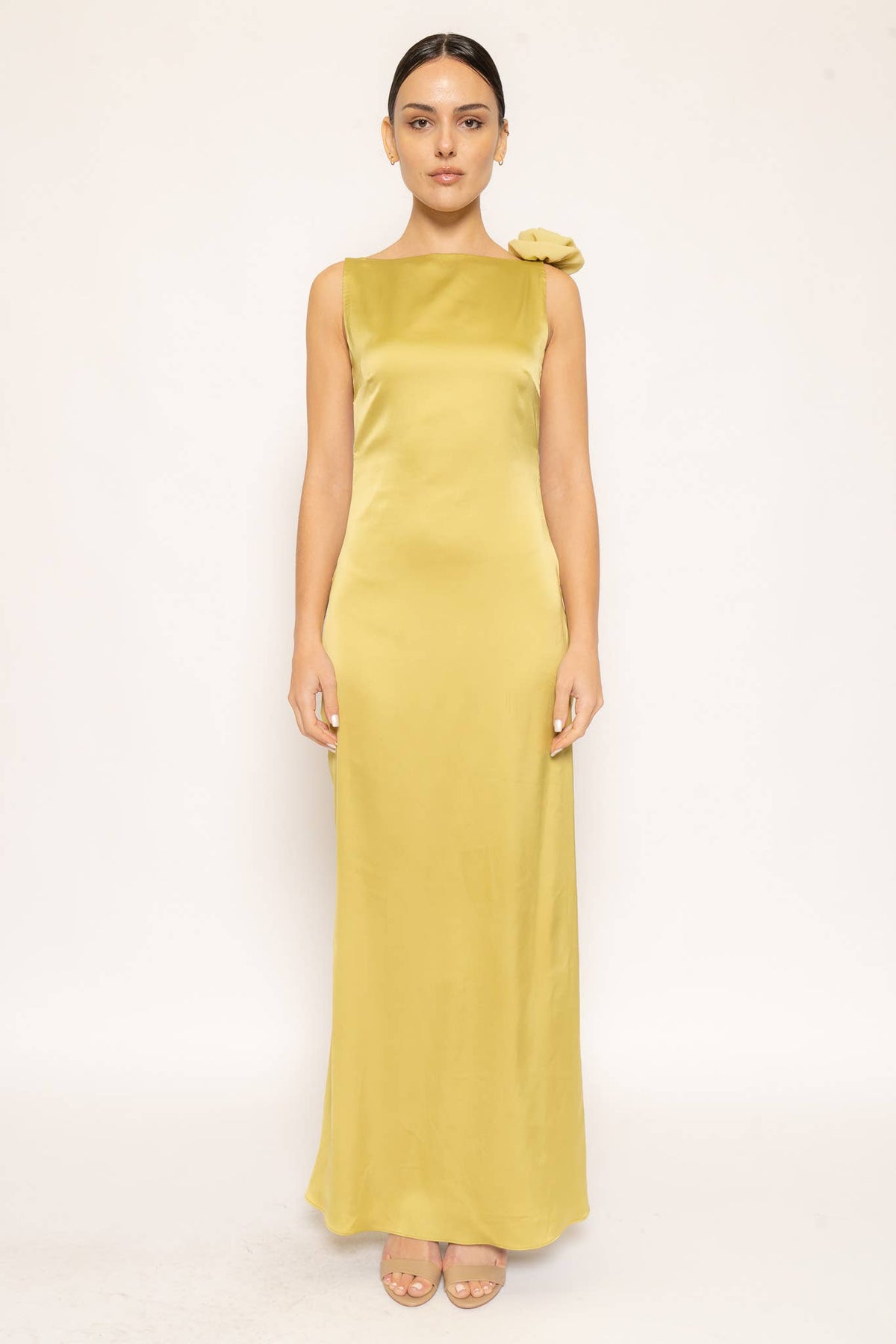 Backless Rose Maxi Dress