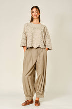 Eyelet Terry Sweatshirt