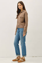 Final Sale-Zip Up Sweater Jacket