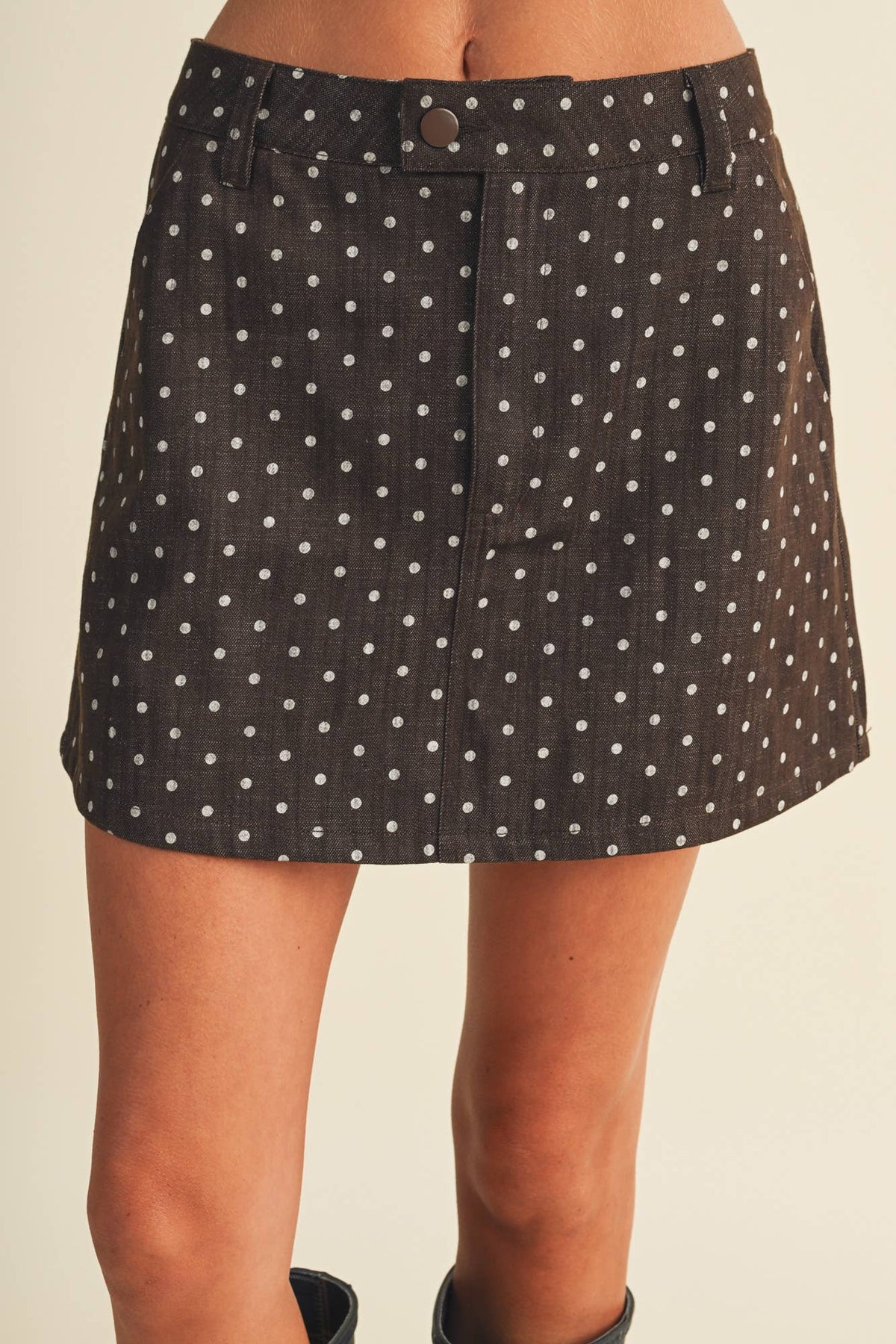 Final Sale-A-Line Polka Dot Utility Skort