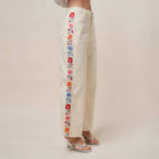 Final Sale-Floral Embroidered Pants