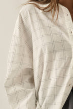 Windowpane Check Oversize Button-Up