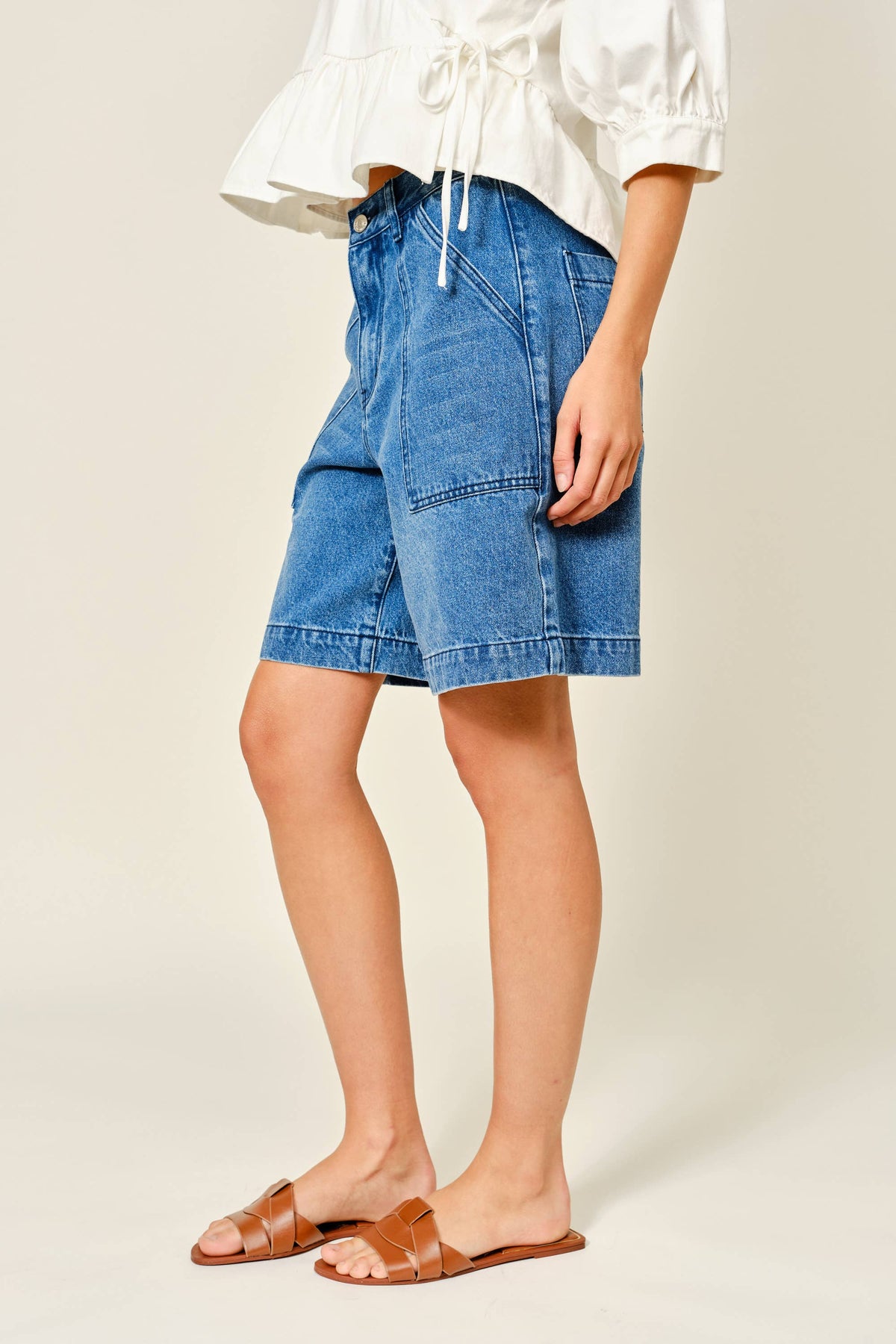 Final Sale-Bermuda Denim Shorts