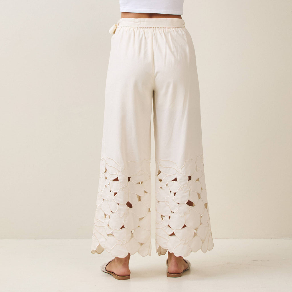 Final Sale-Floral Cutout Pants