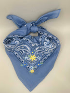 Final Sale-Blue and Yellow flower bandana