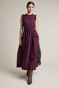 Wine Plaid Maxi Dress