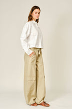 Eyelet Button Down Shirt