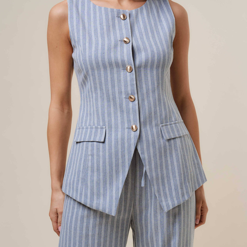 Final Sale-Striped Vest