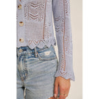 Final Sale-Cardigan W/Scallop Hem