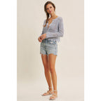 Final Sale-Cardigan W/Scallop Hem