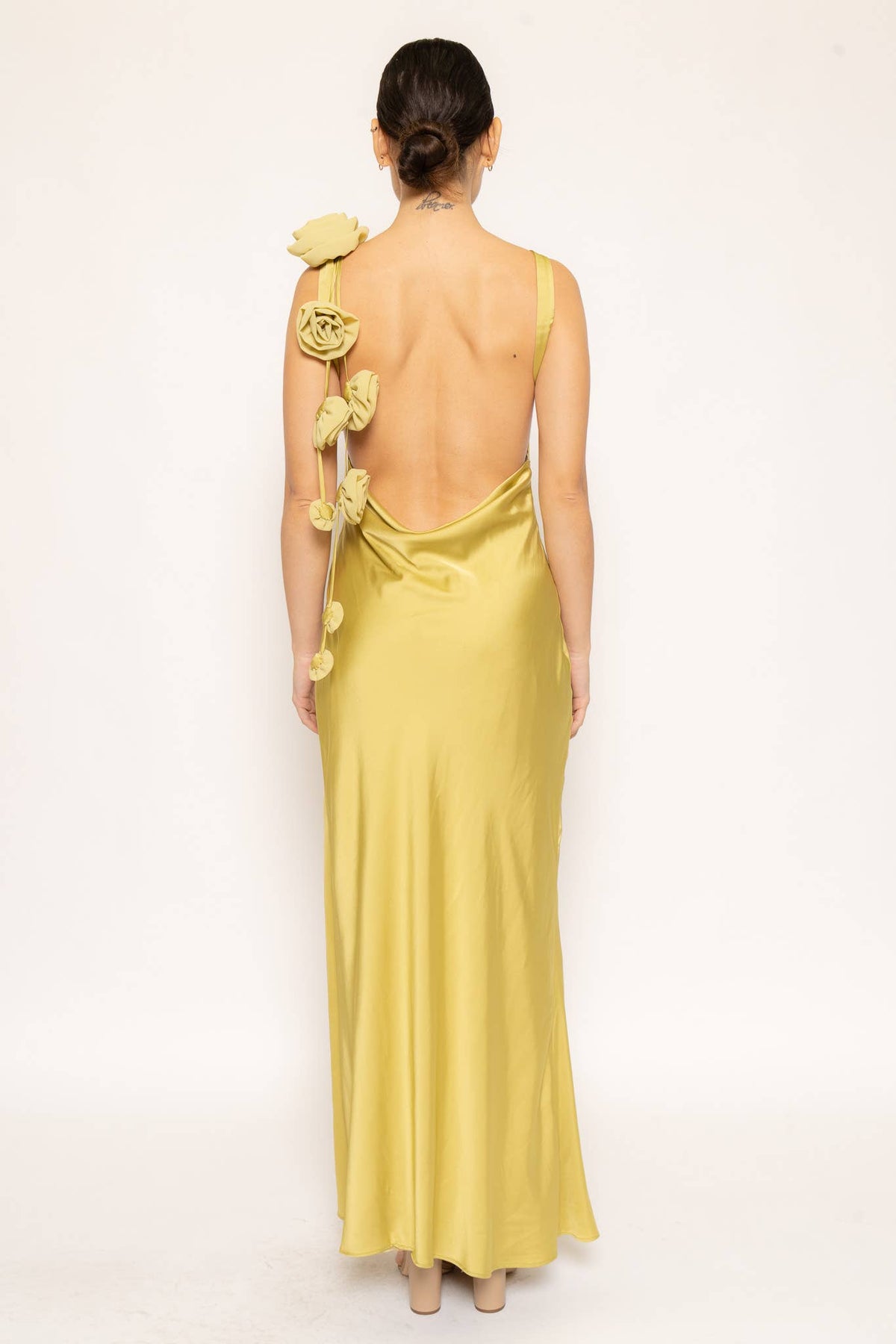 Backless Rose Maxi Dress