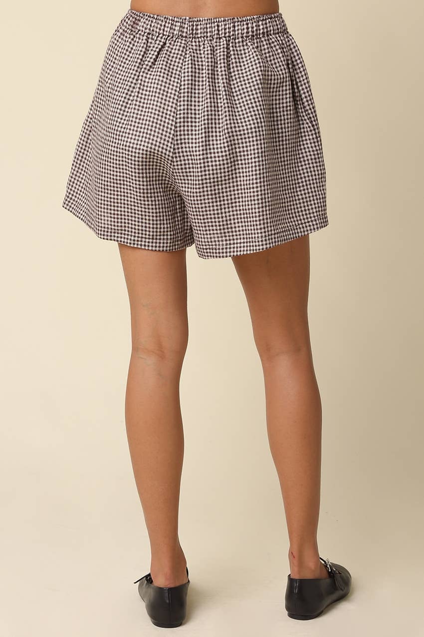 Gingham Linen Shorts
