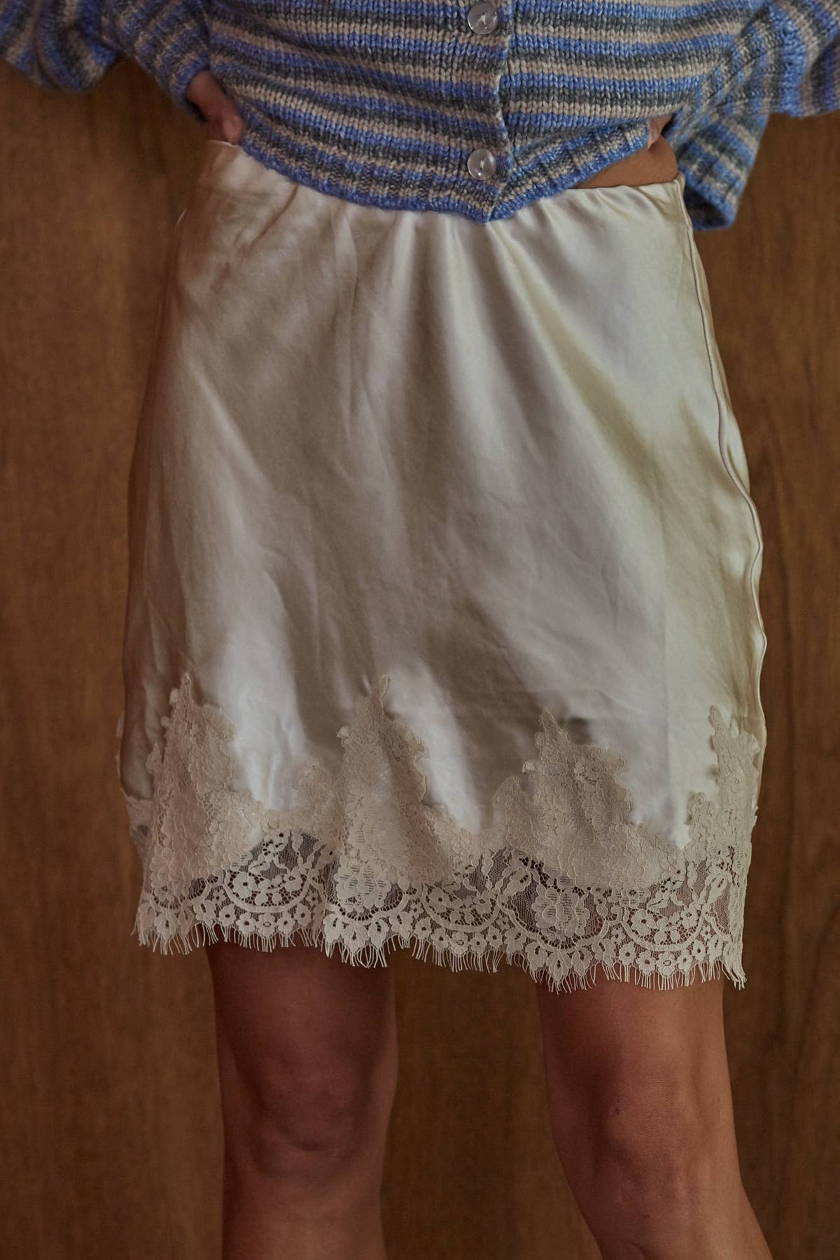 Lace Trim Mini Skirt